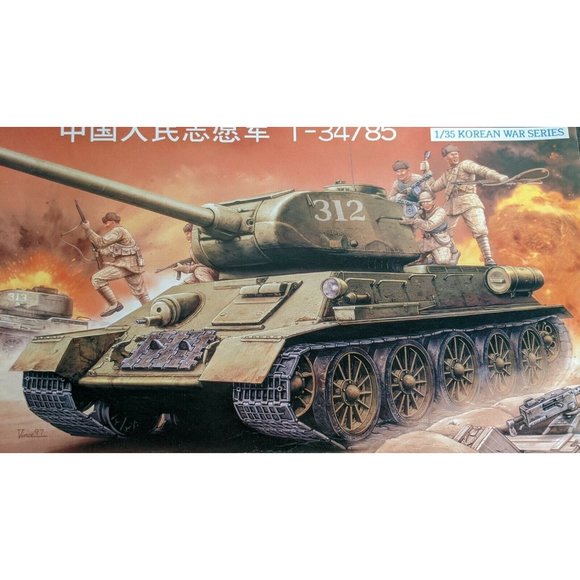 1/35 Dragon Chinese Volunteer T-34/85 Tank Model Kit Korean War Series 6810 Rare - Picture 3 of 11